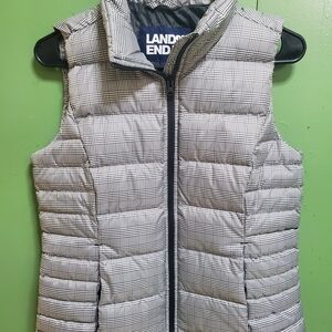 Lands' End Checkered Puffer Vest